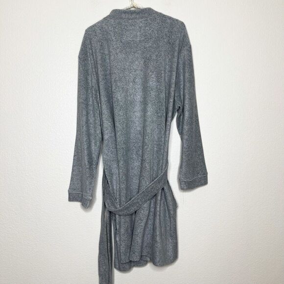 Eddie Bauer Sleepwear 2XL Robe Soft Fleece Gray Long Wrap Tie Pockets Womens - Picture 13 of 13